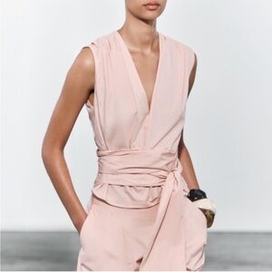 Zara Tied Poplin top